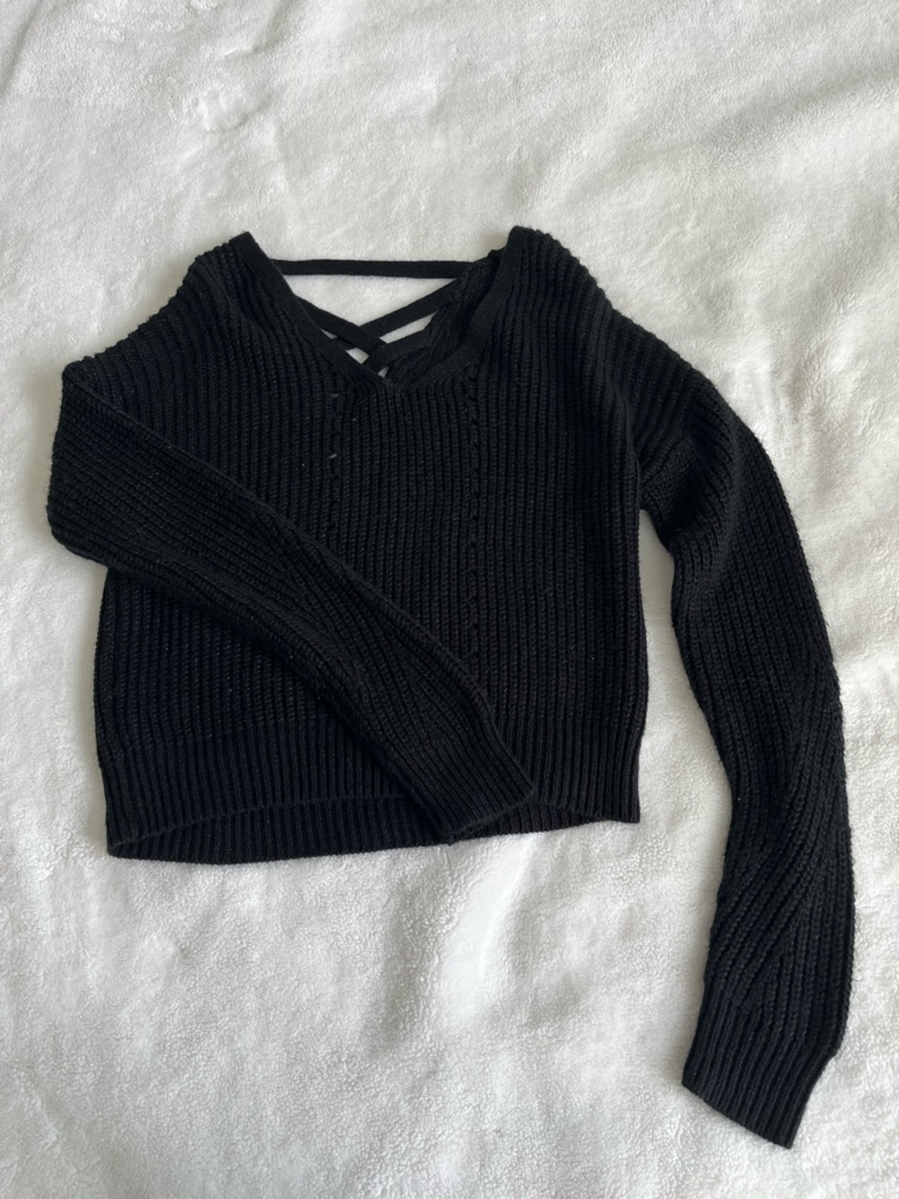 Black Sweater with Crossed Back